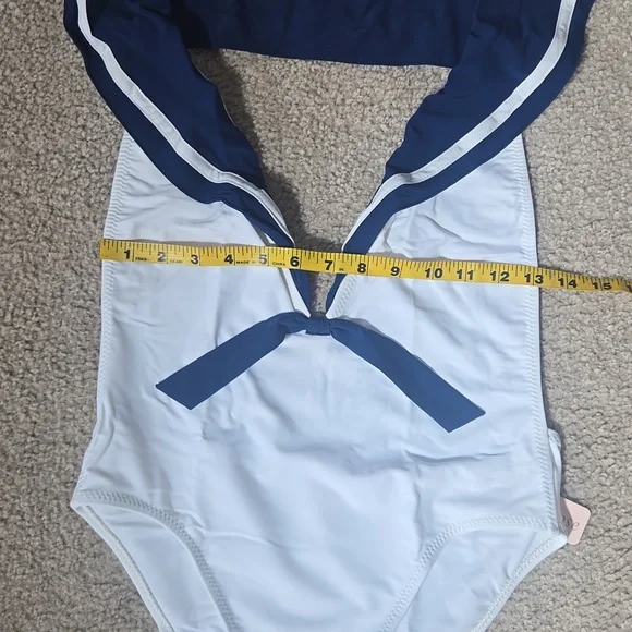 NWT Chloe Rose Revolve Ahoy Navy & White Nautical Swimsuit Size Medium - Picture 4 of 11